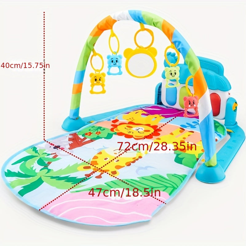 2-in-1 Baby Fitness Rack & Piano Play Mat - Educational Crawling Mat