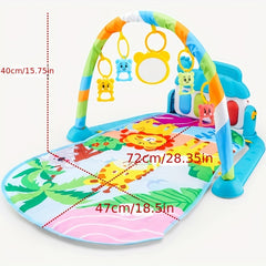 2-in-1 Baby Fitness Rack & Piano Play Mat - Educational Crawling Mat