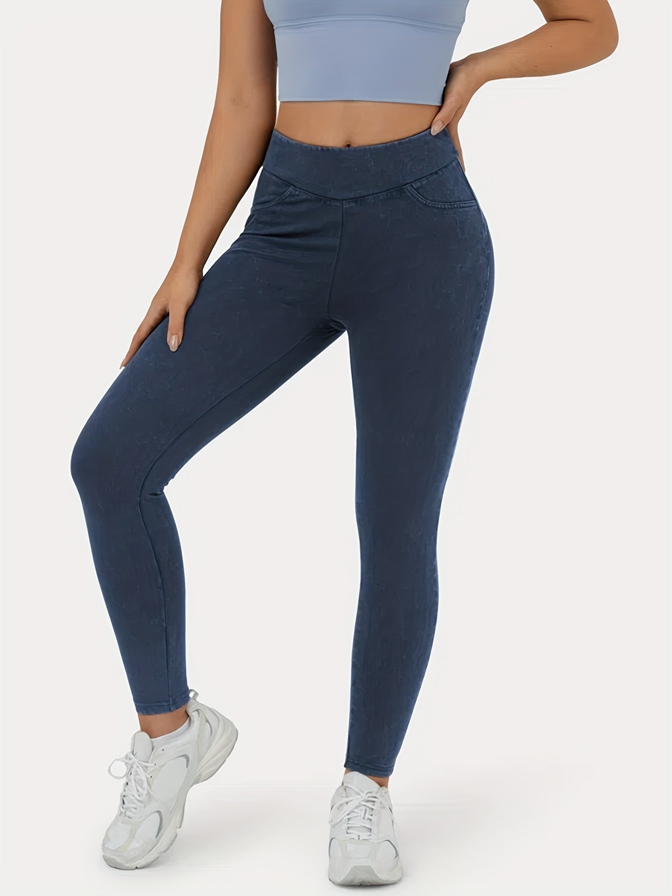  Solid Stretch Skinny Fitness Leggings
