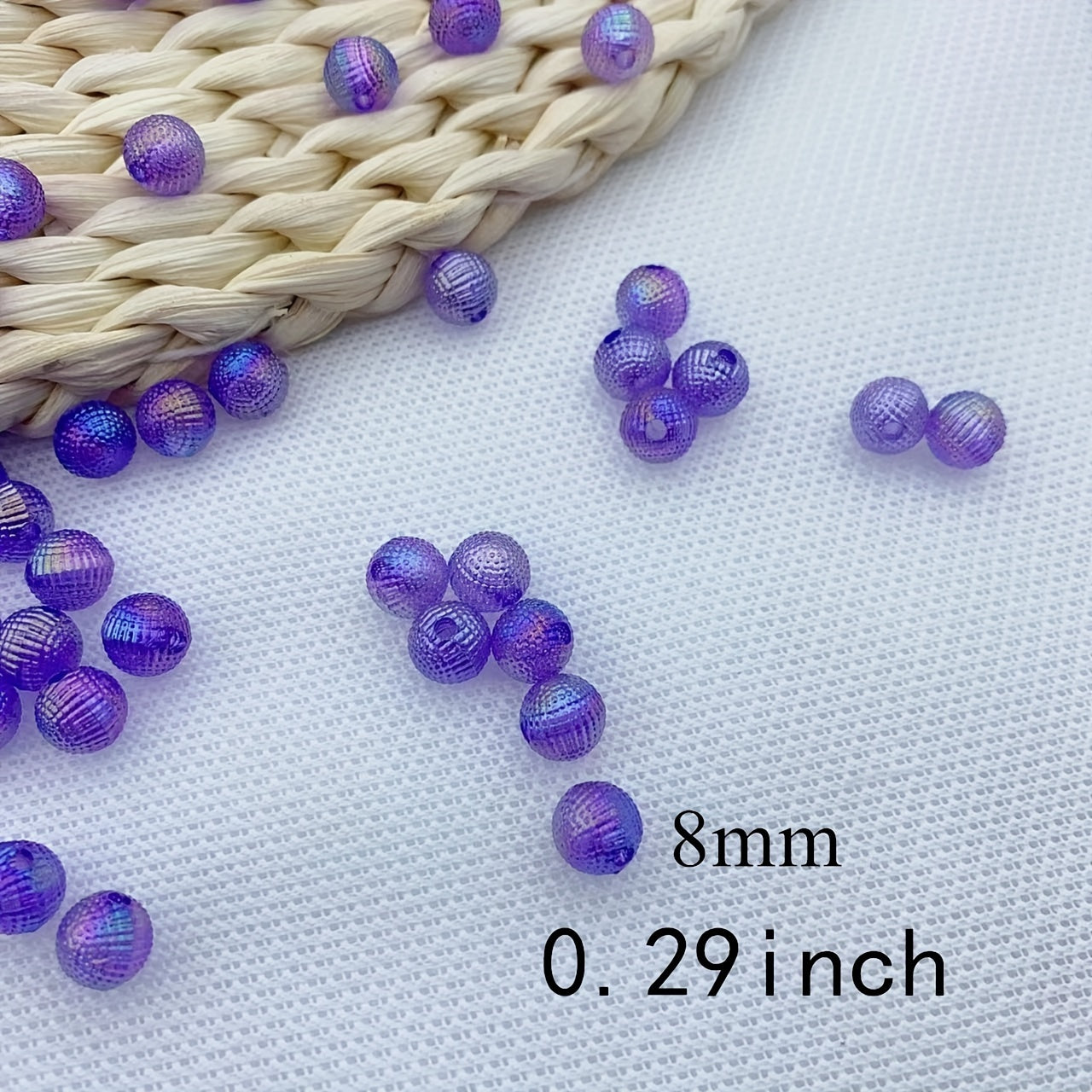 100pcs 8mm Purple Acrylic Beads DIY Jewelry Crafts Accessories