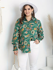  Paisley Floral Print Boho Blouse