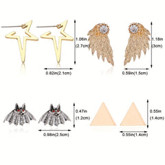 Geometric Star Stud Earrings Retro Unisex Earrings