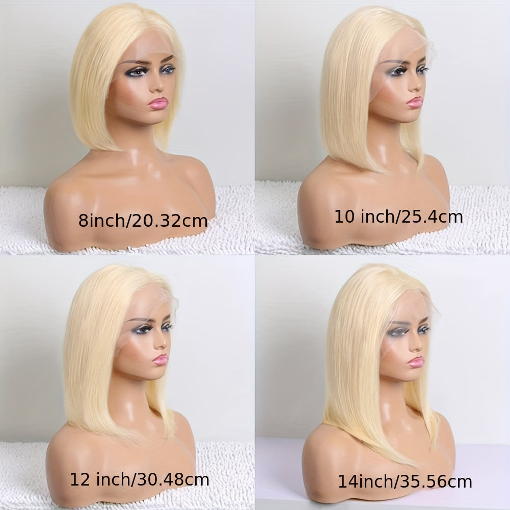 613 Blonde Short Bob Wig Human Hair 13x4 HD Lace Front Wigs