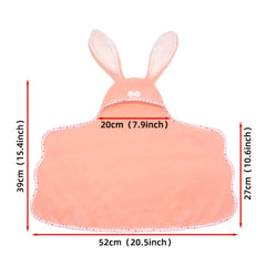 Pink Bunny Ear Doll Blanket Plush Bedding 30x35 with Star Moon Rainbow Designs