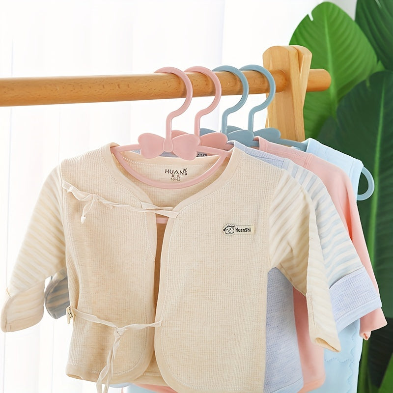 10pcs Kids Clothes Hanger PP Material Bow Wardrobe