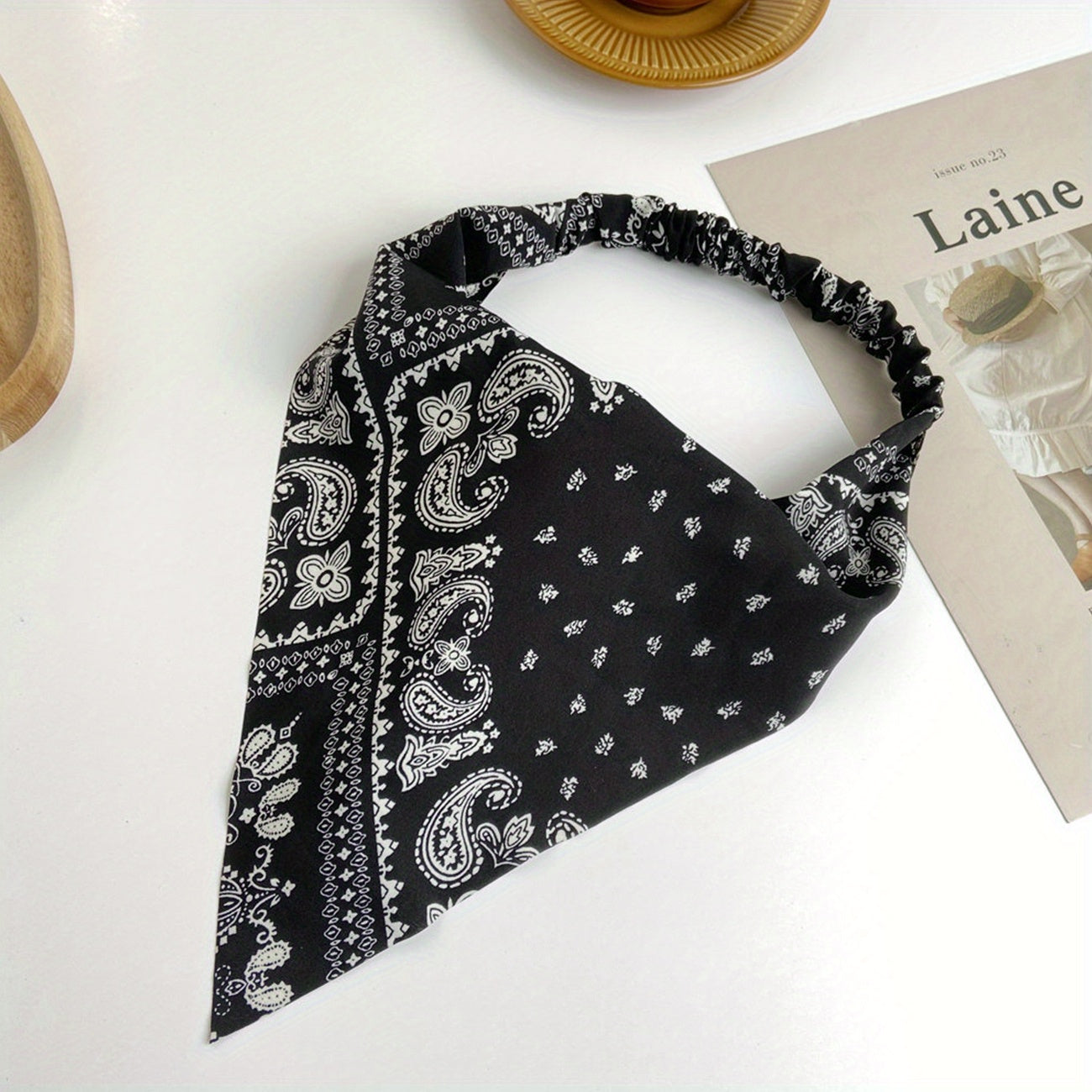 Boho Vintage Turban Headwrap Triangle Kerchief Bandanas For Women Girls