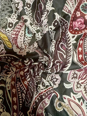  Boho Paisley Print Open Front Cardigan
