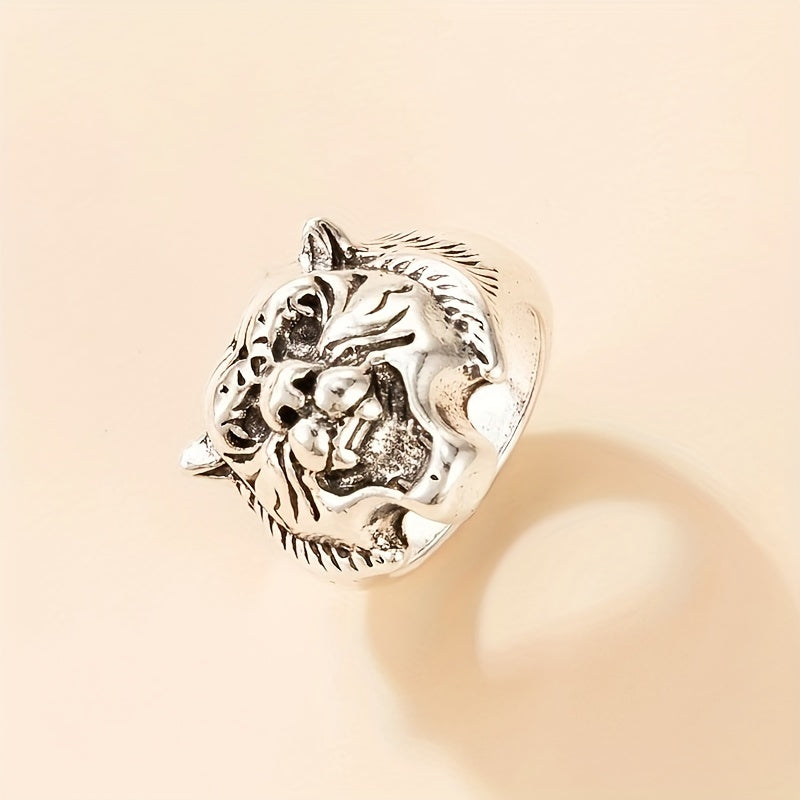 Lion Head Band Ring Hip Hop Style Jewelry