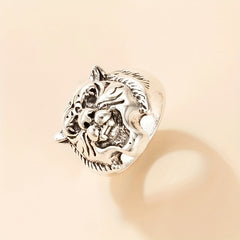 Lion Head Band Ring Hip Hop Style Jewelry