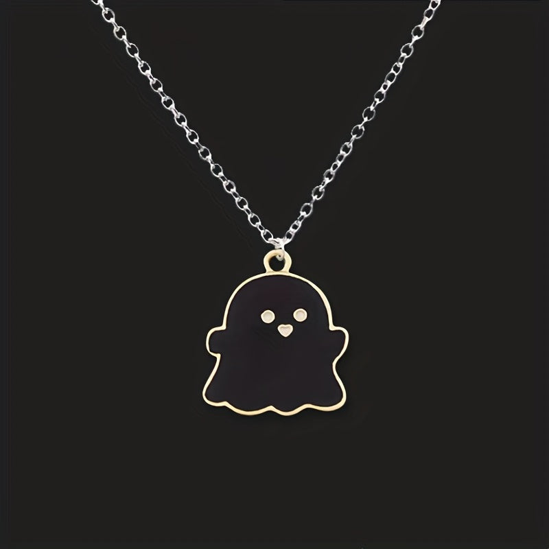 10pcs Cartoon Ghost Charms Alloy Drip Oil Pendant for DIY Jewelry