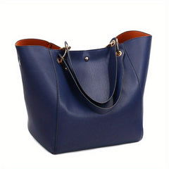 Minimalist Large Capacity Tote Bag Solid Shoulder Bag Women's Casual Handbag