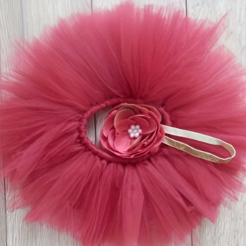 2pcs Baby Girl Tutu Skirt Photo Props Newborn Clothes Photography Accessories
