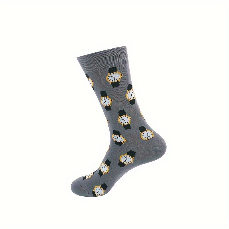 5 Pairs Cartoon Print Socks Soft Mid Tube Women's Stockings