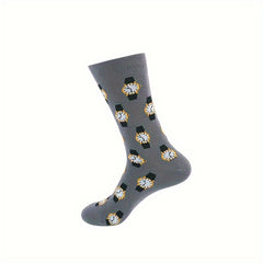 5 Pairs Cartoon Print Socks Soft Mid Tube Women's Stockings