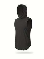 Men's Lightweight Hooded Tank Top for Summer Fitness Training