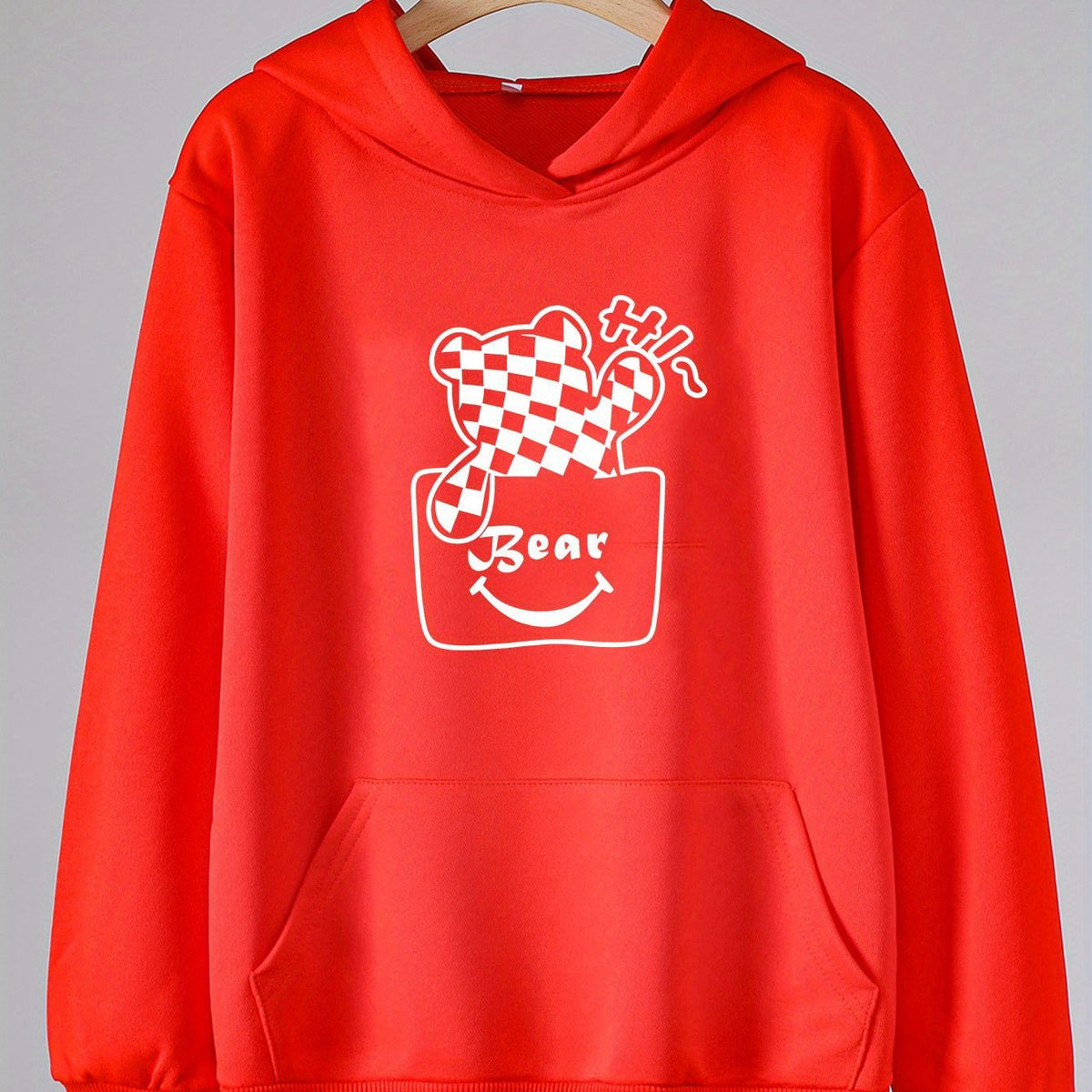 Cute Bear Hoodie for Girls Kids with Kangaroo Pocket