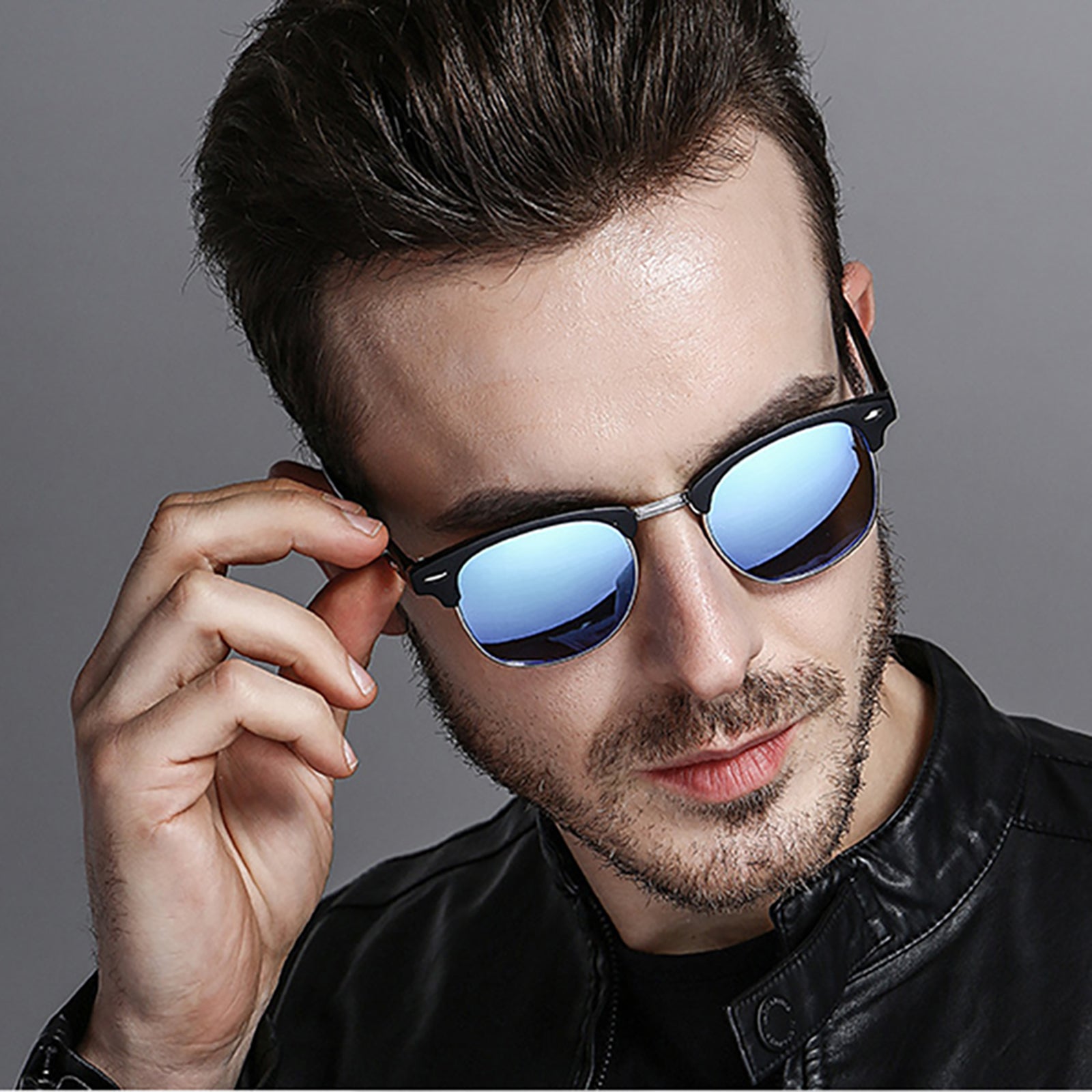 Semi Rimless Polarized Sunglasses For Men Women