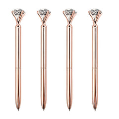 2pcs Crystal Diamond Ballpoint Pen Metal Bling Office Supplies Gift Pens