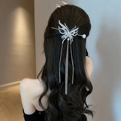 Vintage Tassel Faux Pearl Hairpin Chinese Style Hair Claw Clip