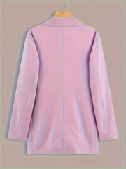  Casual Blazer Women's Plus Solid Long Sleeve Lapel Collar Blazer