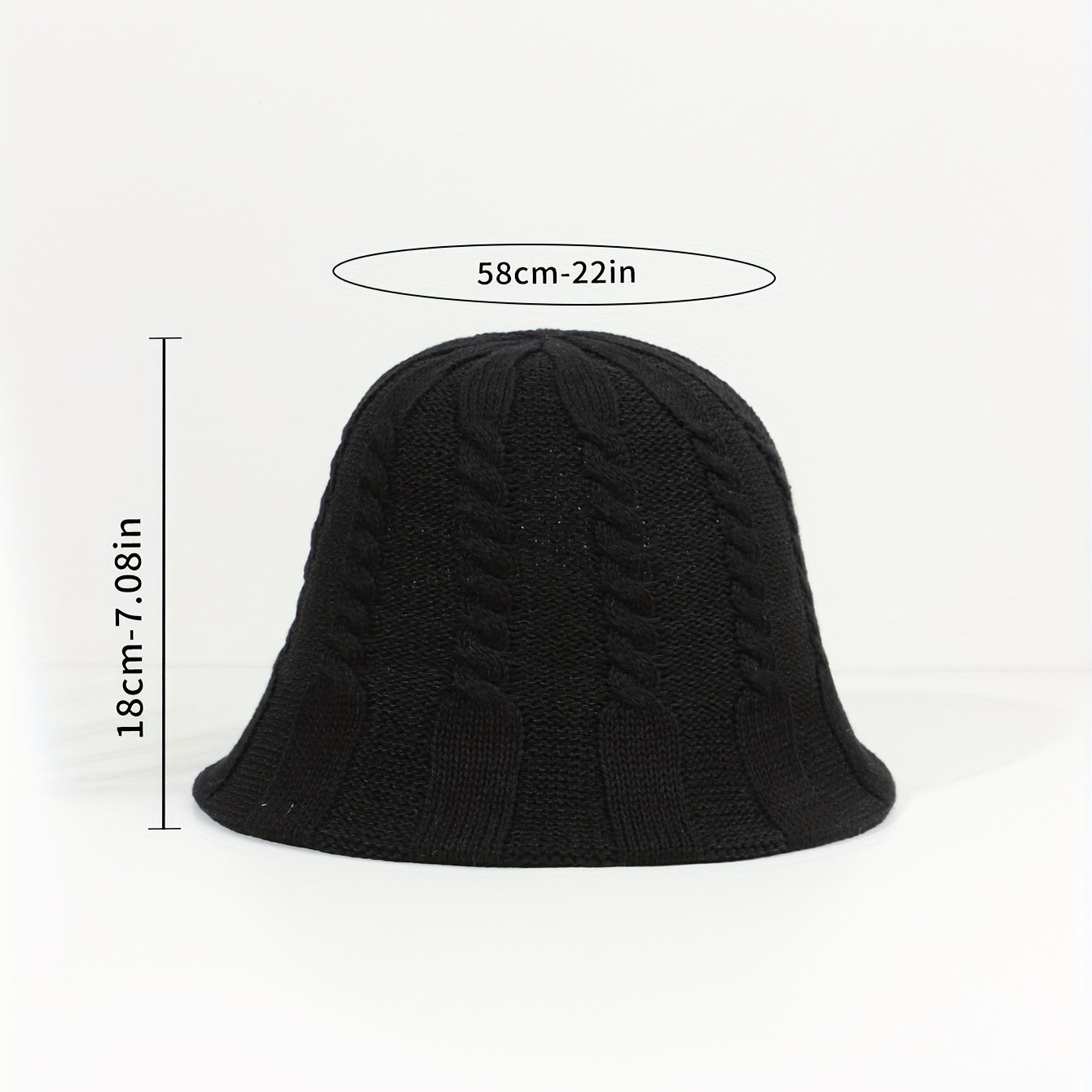 Ribbed Knitted Bucket Hat Solid Basin Hat Casual Sunscreen Travel Beach Hat