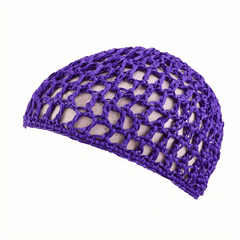 Crochet Hair Net Knitted Snode Hat Women's Hollow Out Headwear