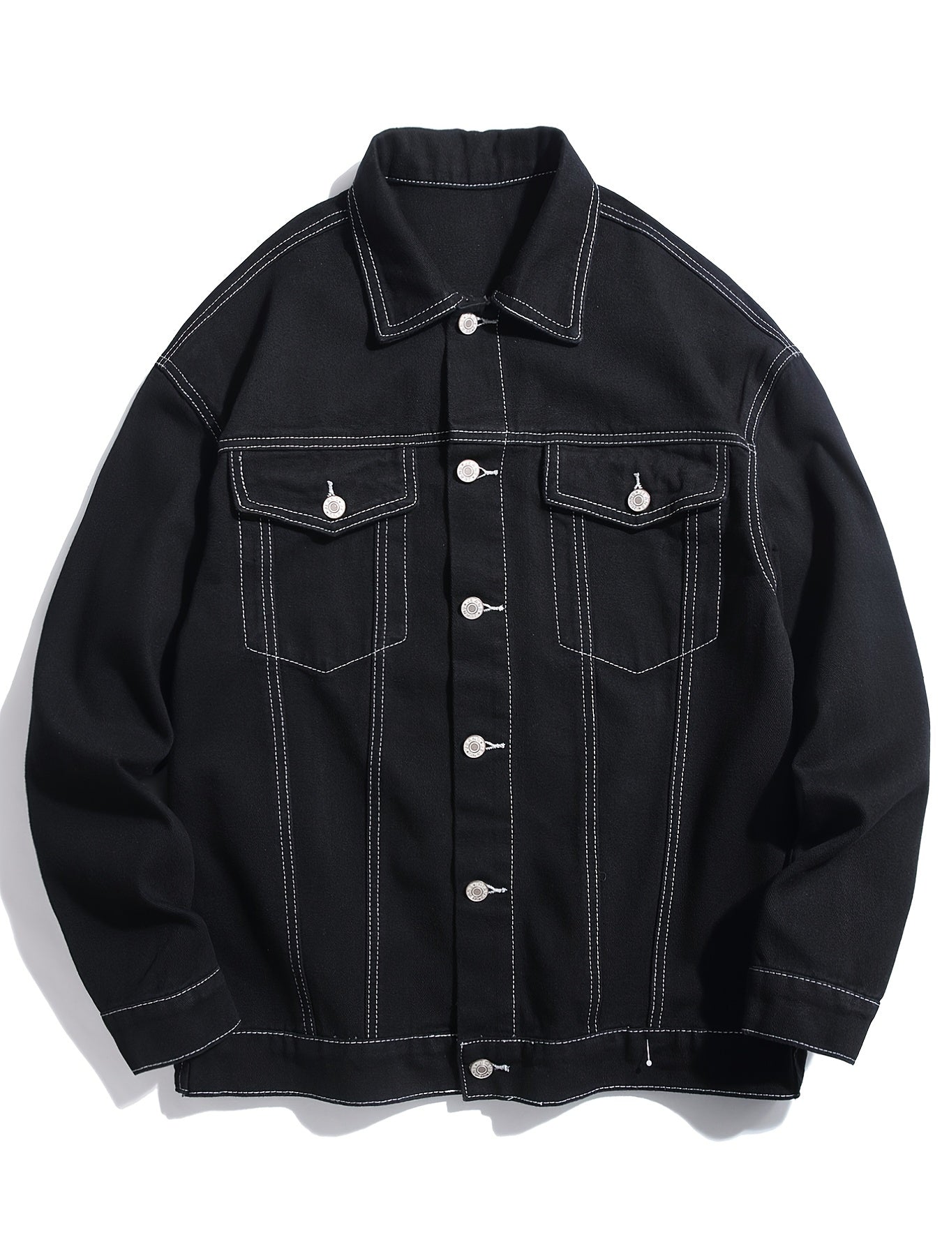 Men's Double Pocket Loose Denim Jacket