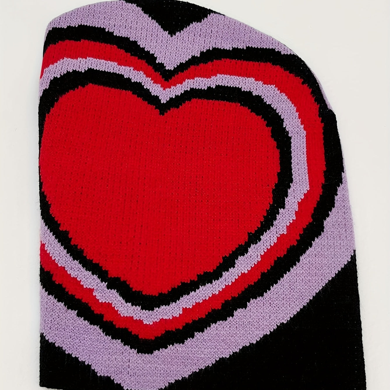 Red Heart Jacquard Beanie Warm Knit Hat Elastic Knitted Skull Cap