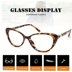 Cat Eye Reading Glasses Tortoiseshell Frame Lightweight Reader Glasses