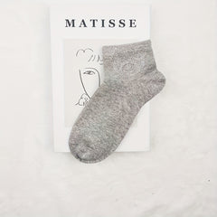 5 Pairs Cartoon Bear Rhinestone Socks Comfy Short Socks