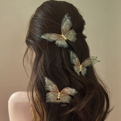 Vintage Butterfly Hairpins with Faux Pearls Hair Clips