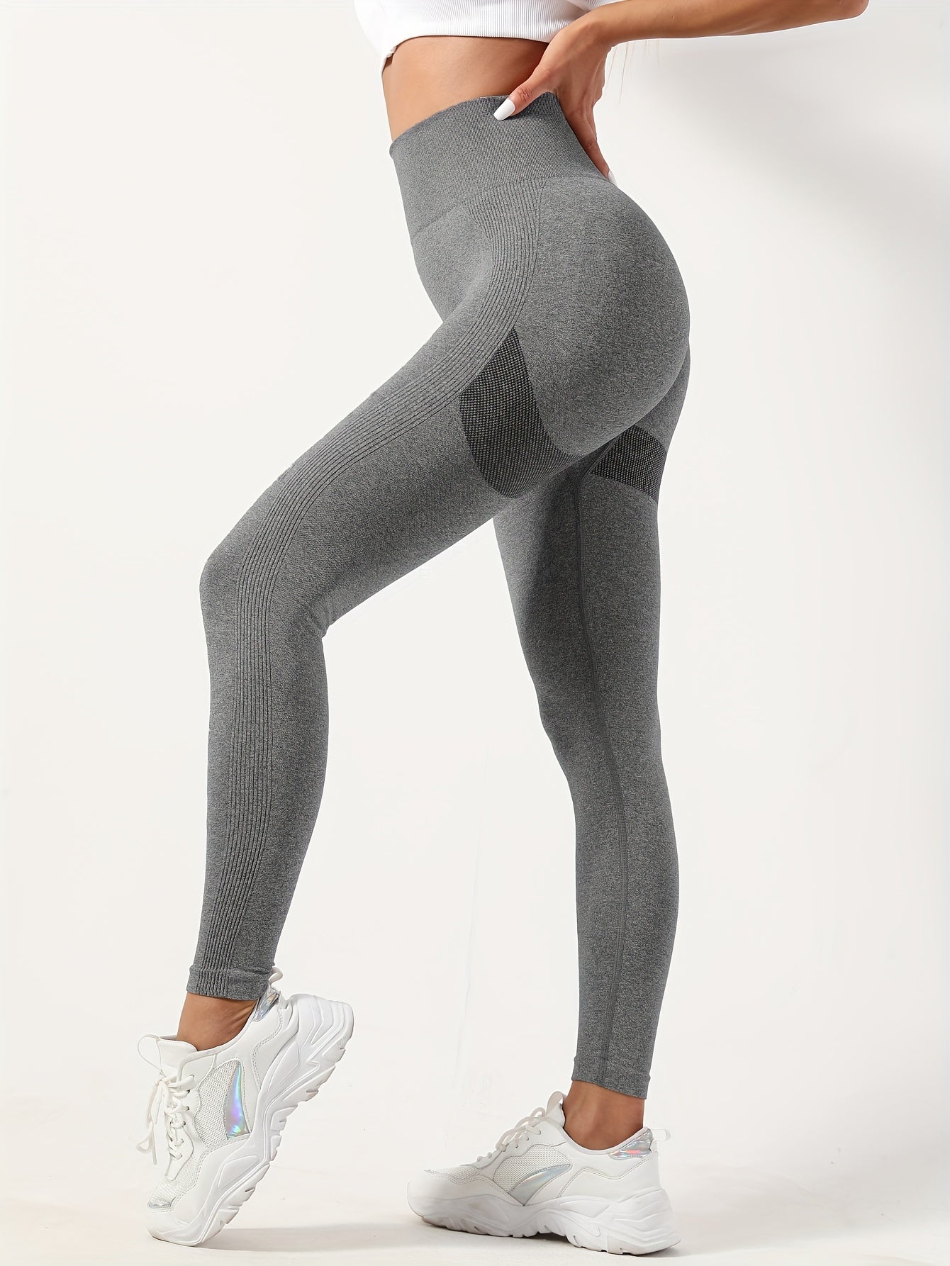 Seamless Butt Lifting Yoga Pants Wide Waistband Soft Leggings