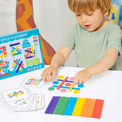 Wooden Rainbow Stick Thinking Puzzle Toy Matching Game Montessori 