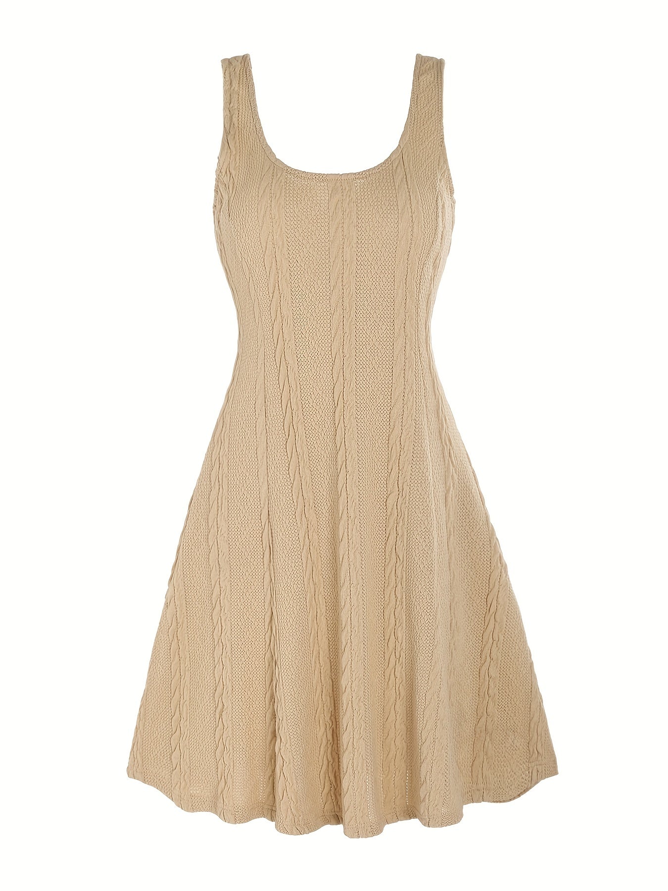 Women's Plus Solid Jacquard Hoodie & Tank Dress Outfits Set