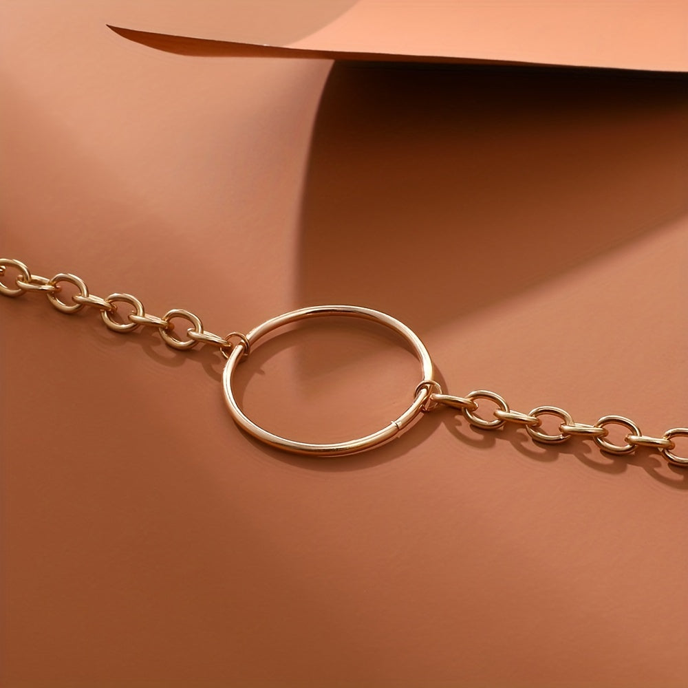 Women's Golden Round Hollow Necklace Daily Decor Ornament