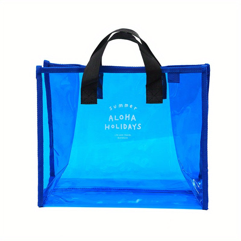 Transparent Tote Bag for Travel and Beach Storage