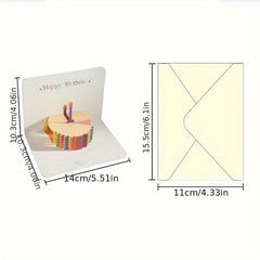 3D Pop Up Happy Birthday Card For Women Men Kid With Envelope