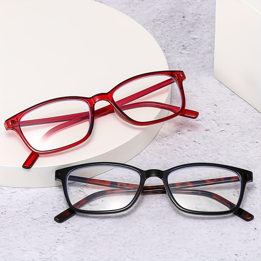 Square Clear Lens Glasses Lightweight Anti Light Reading Glasses