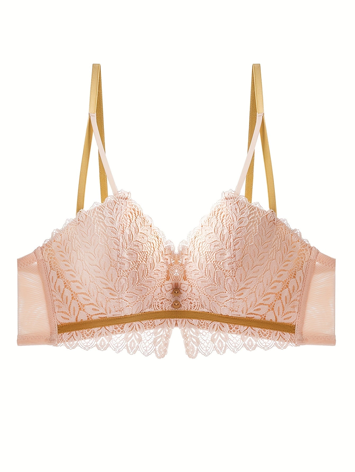 3pcs Lace Wireless Bras Push Up Comfortable & Breathable Women's Underwear