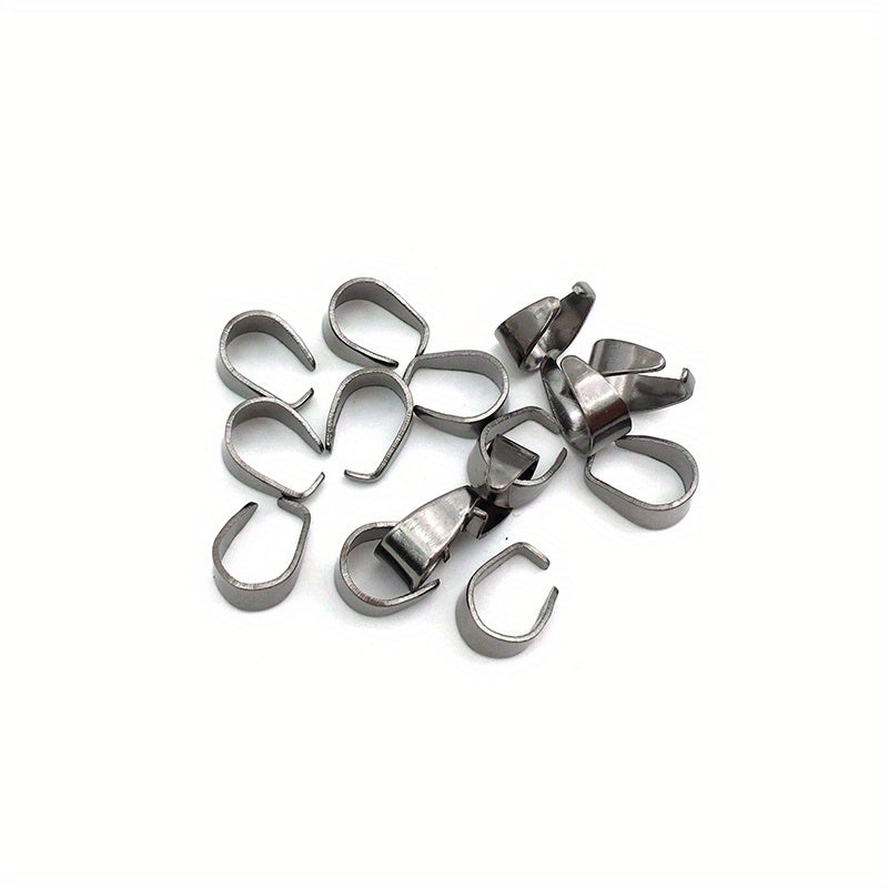 100pcs 6x9mm Metal Pinch Bail Clasps Necklace Hooks 9 Colors Plated DIY Jewelry