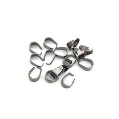100pcs 6x9mm Metal Pinch Bail Clasps Necklace Hooks 9 Colors Plated DIY Jewelry