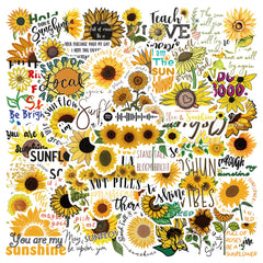 50pcs Cute Sunflower Stickers for Phone Notebook Water Cup