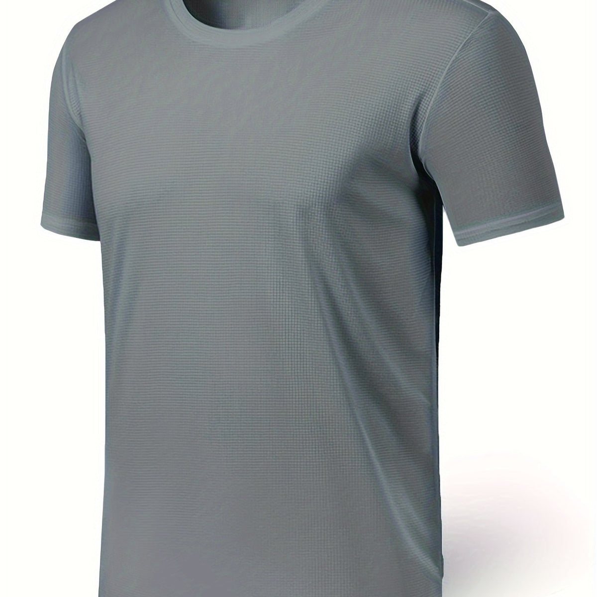 Men's Solid Short Sleeve T shirt Active Comfy High Stretch Crew Neck Tee