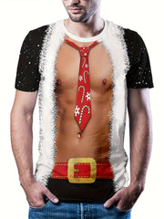 Men's Muscle Pattern 3D Print Casual Street Style T-shirt