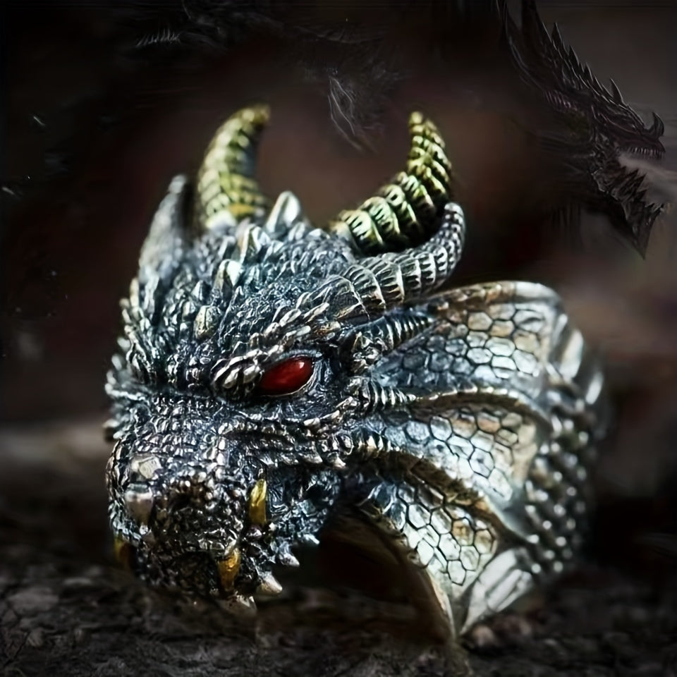 Retro Dragon Head Men's Ring Gift Men's Single Ring