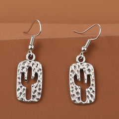 Hollow Cactus Drop Dangle Earrings For Women Girls Ear Jewelry