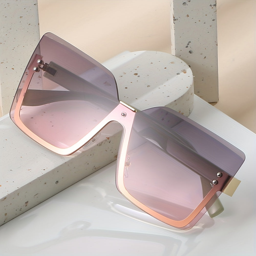 Y2K Style Rimless Oversized Sunglasses for Men