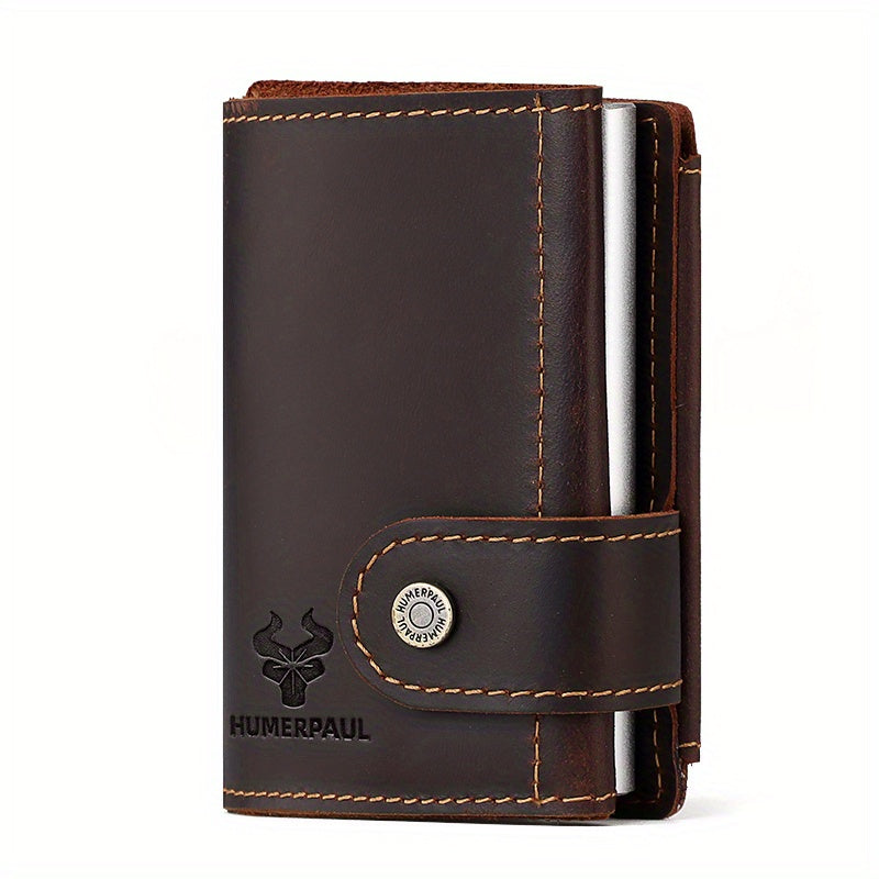 RFID Leather Money Clip Coin Pocket Men