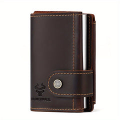 RFID Leather Money Clip Coin Pocket Men