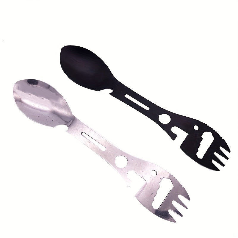10 in 1 Stainless Steel Camping Tool - Lightweight & Portable Outdoor Gadget